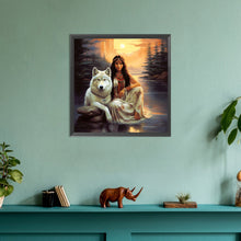 Load image into Gallery viewer, Beauty White Wolf-Full Round Diamond Painting-30x30cm