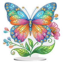 Load image into Gallery viewer, Flower Butterfly-Single Side Drill-Acrylic Diamond Desktop Ornament