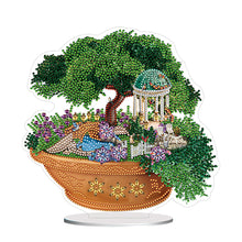 Load image into Gallery viewer, Flower Eagle Hummingbird-Single Side Drill-Acrylic Diamond Desktop Ornament