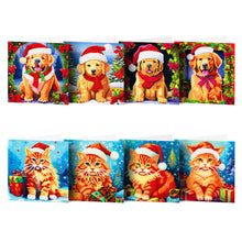 Load image into Gallery viewer, 8/12Pcs/Set-Christmas-Diamond Greeting Cards