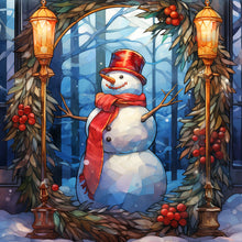 Load image into Gallery viewer, Stained Glass Christmas-Full Round Diamond Painting-30x30cm