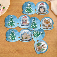 Load image into Gallery viewer, 12Pcs/Set Christmas Animals-Diamond Greeting Cards