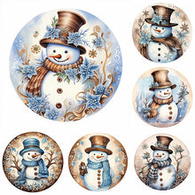 Load image into Gallery viewer, Christmas Snowman-Full Round Diamond Painting-30x30cm