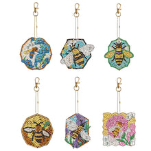 Load image into Gallery viewer, 6Pcs/Set Flower/Animal-Double Side Drill-Diamond Keychain