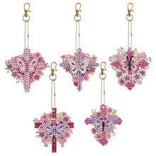 Load image into Gallery viewer, 5/6/8Pcs/Set Christmas Flower-Double Side Drill-Diamond Keychain