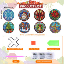 Load image into Gallery viewer, 8Pcs/Set Christmas-Wooden Diamond Painting Coaster