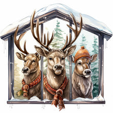 Load image into Gallery viewer, Christmas Animals-Full Round Diamond Painting-30x30cm