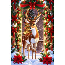 Load image into Gallery viewer, Christmas Deer-Full Round Diamond Painting-40x60cm-Large Size