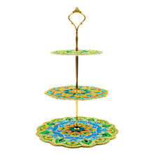 Load image into Gallery viewer, 3-Tiered Mandala Diamond Painting Tray Stand Round Serving Tray