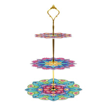 Load image into Gallery viewer, 3-Tiered Mandala Diamond Painting Tray Stand Round Serving Tray