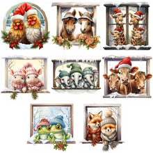 Load image into Gallery viewer, Christmas Animals-Full Round Diamond Painting-30x30cm