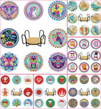 Load image into Gallery viewer, 8pcs/set +1 storage rack-Animal-Wooden Diamond Coaster