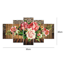 Load image into Gallery viewer, 5pcs/set Flower - Full Drill Round Drill Painting - 95x45cm