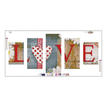 Load image into Gallery viewer, 5pcs/set LOVE - Full Drill Round Drill Painting - 95x45cm