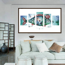 Load image into Gallery viewer, 5pcs/set Fish - Full Drill Round Drill Painting - 95x45cm