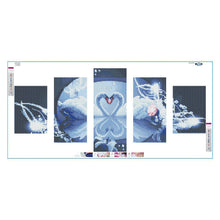 Load image into Gallery viewer, 5pcs/set Swans - Full Drill Round Drill Painting - 95x45cm