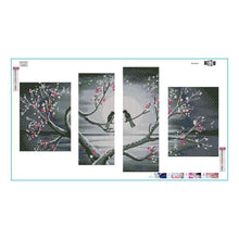 Load image into Gallery viewer, 4pcs/set Birds - Full Drill Round Drill Painting - 80x45cm