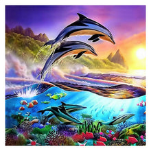 Load image into Gallery viewer, Dolphin - Full Drill Round Diamond Painting - 30x30cm
