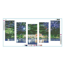 Load image into Gallery viewer, 5pcs/set Waterside City - Full Drill Round Drill Painting - 95x45cm