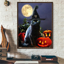 Load image into Gallery viewer, Halloween Black Cat? - Full Drill Round Drill - 30x40cm