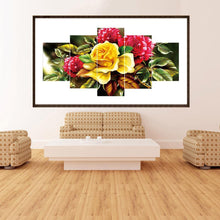 Load image into Gallery viewer, 5pcs Flowers - Full Drill Round Drill Painting - 95x45cm