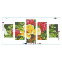 Load image into Gallery viewer, 5pcs Flowers - Full Drill Round Drill Painting - 95x45cm