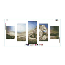 Load image into Gallery viewer, Lion 5 - pictures - Full Drill Round Drill - 95x45cm