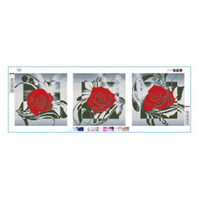 Load image into Gallery viewer, 3pcs Red Rose - Full Drill Round Drill Painting - 95x34cm