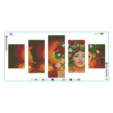 Load image into Gallery viewer, 5pcs/set Beauty - Full Drill Round Drill Painting - 95x45cm