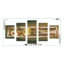 Load image into Gallery viewer, 5pcs/set Flower - Full Drill Round Drill Painting - 95x45cm