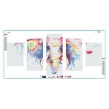 Load image into Gallery viewer, 5pcs/set Elephant - Full Drill Round Drill Painting - 95x45cm