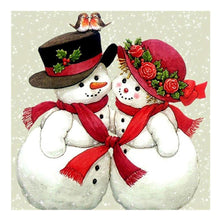 Load image into Gallery viewer, Snowman Couple  - Full Diamond Painting - 30x30cm