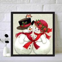 Load image into Gallery viewer, Snowman Couple  - Full Diamond Painting - 30x30cm
