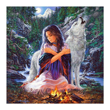 Load image into Gallery viewer, Wolf Girl - Full Diamond Painting - 30x30cm
