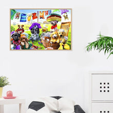 Load image into Gallery viewer, Playing Pets Dog - Full Drill Round Drill - 40x30cm