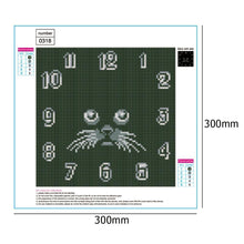 Load image into Gallery viewer, Clock Cat  - Full Diamond Painting - 30x30cm