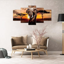 Load image into Gallery viewer, 5pcs/set Elephant - Full Drill Round Drill Painting - 95x45cm