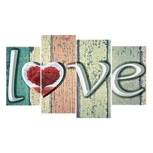 Load image into Gallery viewer, 4pcs/set Love - Full Drill Round Drill Painting - 80x45cm