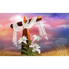 Load image into Gallery viewer, Cross Easter - Full Drill Round Drill - 40x30cm
