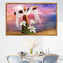 Load image into Gallery viewer, Cross Easter - Full Drill Round Drill - 40x30cm