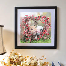 Load image into Gallery viewer, 2 Heart Pigs - Full Drill Round Drill - 30x30cm