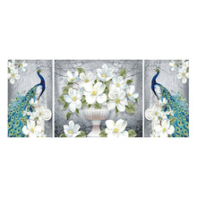 Load image into Gallery viewer, 3pcs/set Peacock - Full Drill Round Drill Painting - 90x40cm