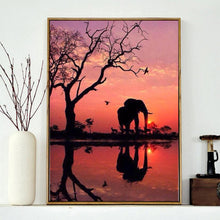 Load image into Gallery viewer, Elephant Sunset - Full Drill Round Drill - 40x30cm