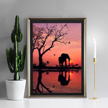 Load image into Gallery viewer, Elephant Sunset - Full Drill Round Drill - 40x30cm