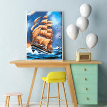 Load image into Gallery viewer, Sailboat - Full Drill Round Drill - 30x40cm