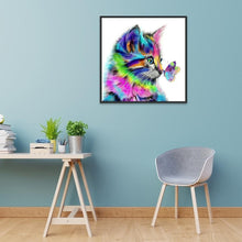 Load image into Gallery viewer, Cat and Butterfly - Full Drill Round Drill - 30x30cm