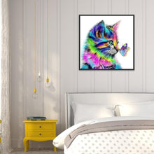 Load image into Gallery viewer, Cat and Butterfly - Full Drill Round Drill - 30x30cm