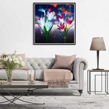 Load image into Gallery viewer, Dragonfly Flower - Full Drill Round Drill - 30x30cm