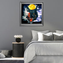 Load image into Gallery viewer, Wolf and Moon - Full Drill Round Drill - 30x30cm