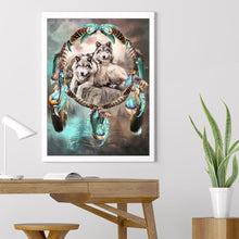 Load image into Gallery viewer, Wolf and Dream Catcher - Full Drill Round Drill - 30x40cm